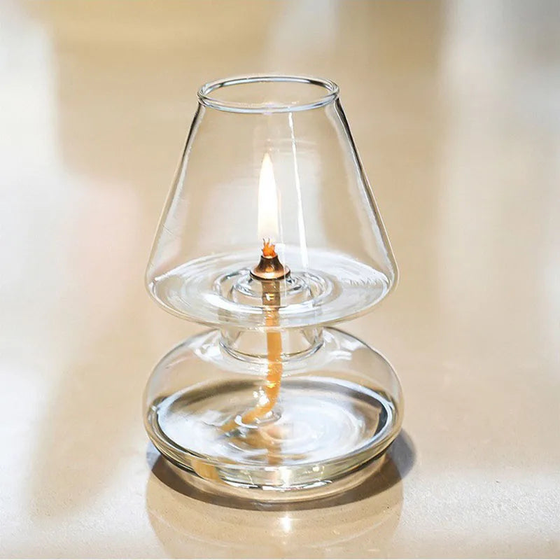 lampe huile moderne transparente diffuseur décoration intérieur bougie support table centro mesa