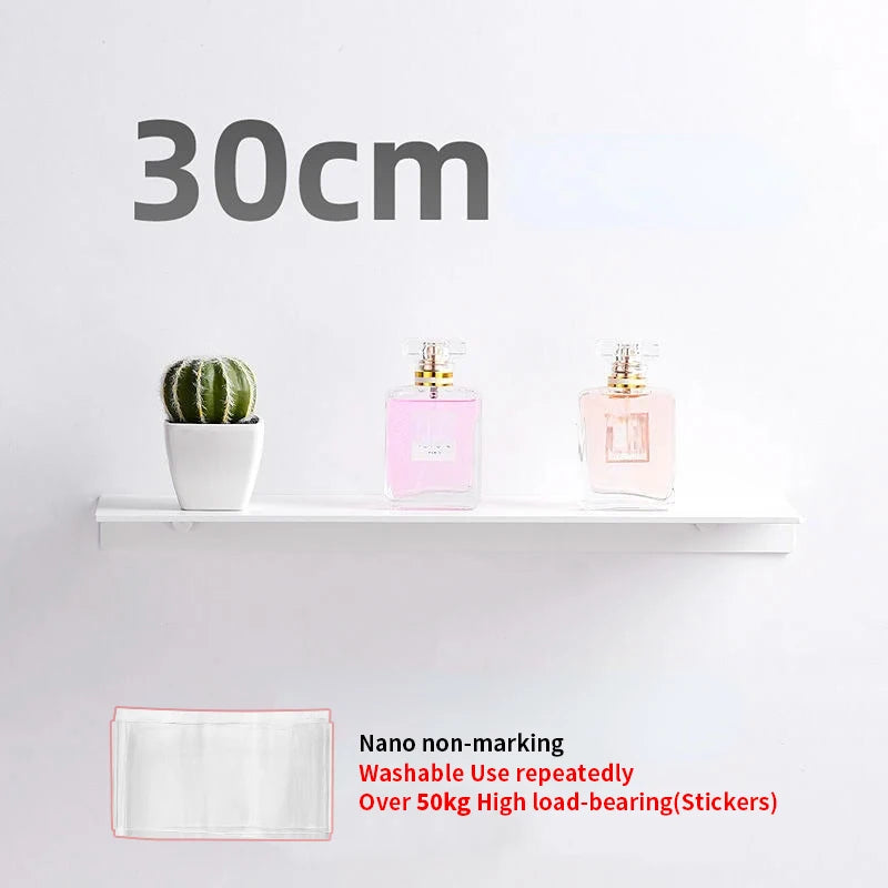 étagères murales modernes adhésives sans perçage blanc noir alliage aluminium rangement salle bain cuisine