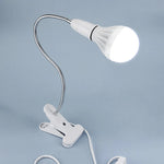 lampe clipable moderne flexible 360 degrés blanc argenté interrupteur plante domestique