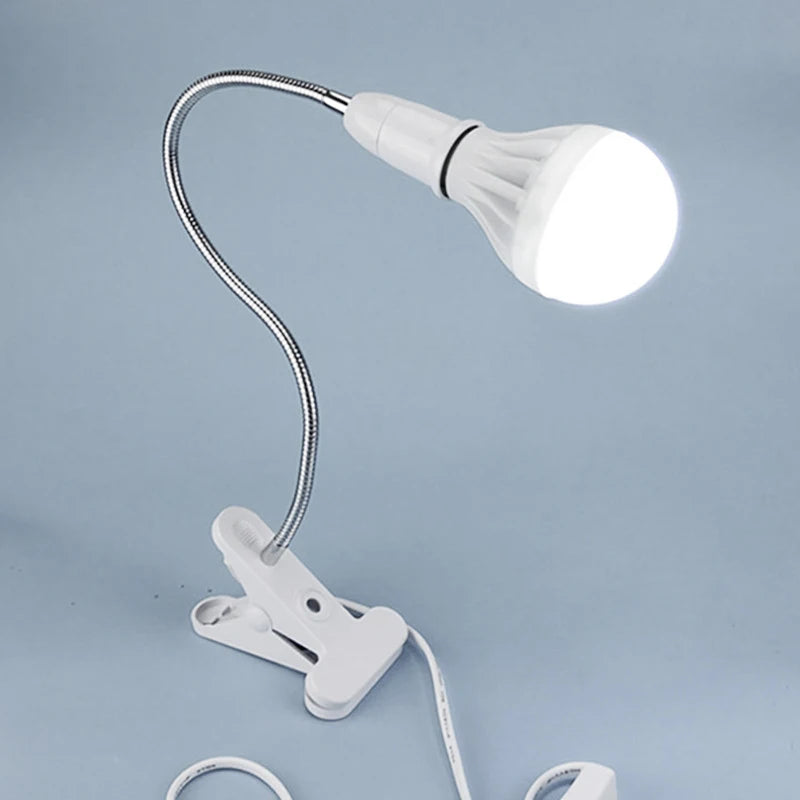 lampe flexible pince blanc moderne câble 175cm prise us eu