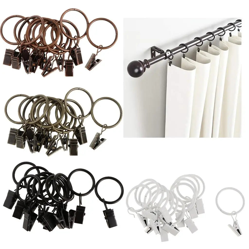 anneaux rideau pinces noir bronze blanc modernes 25mm 32mm opaques coton chambre salle bains