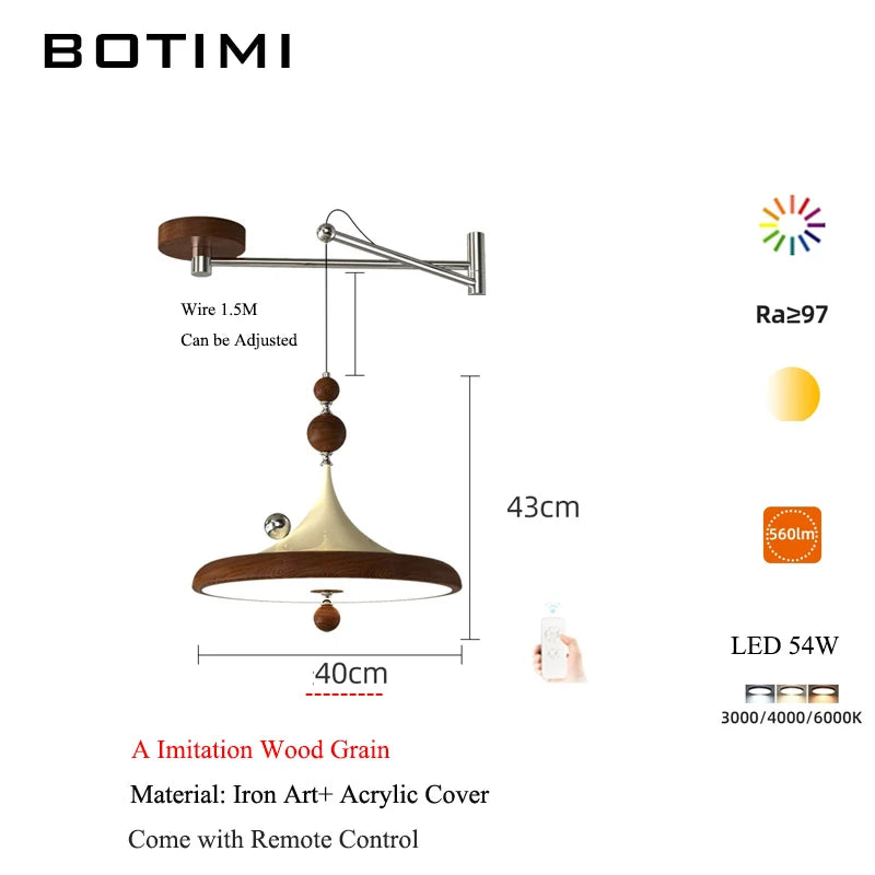 lampe suspendue moderne blanc noir marron brillante tringle métal bois chambre salon étude