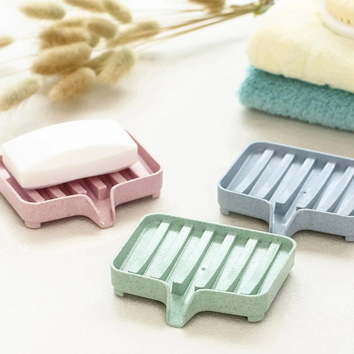 support savon texturé moderne rose bleu vert adhésif salle bain conteneur rangement praticité douche