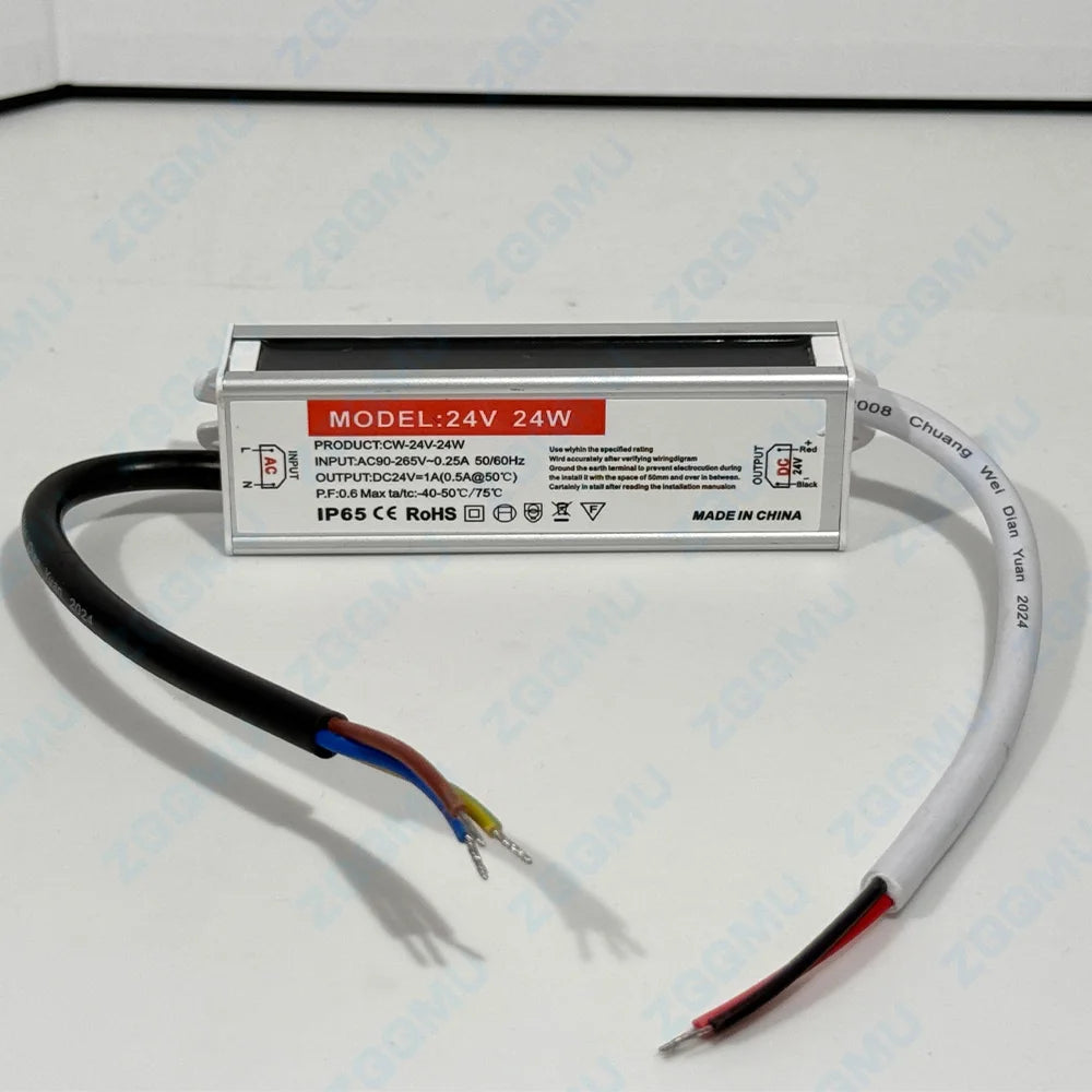 transformateur alimentation led 12v 24v 12w 24w 36w 60w étanche ip68 aluminium