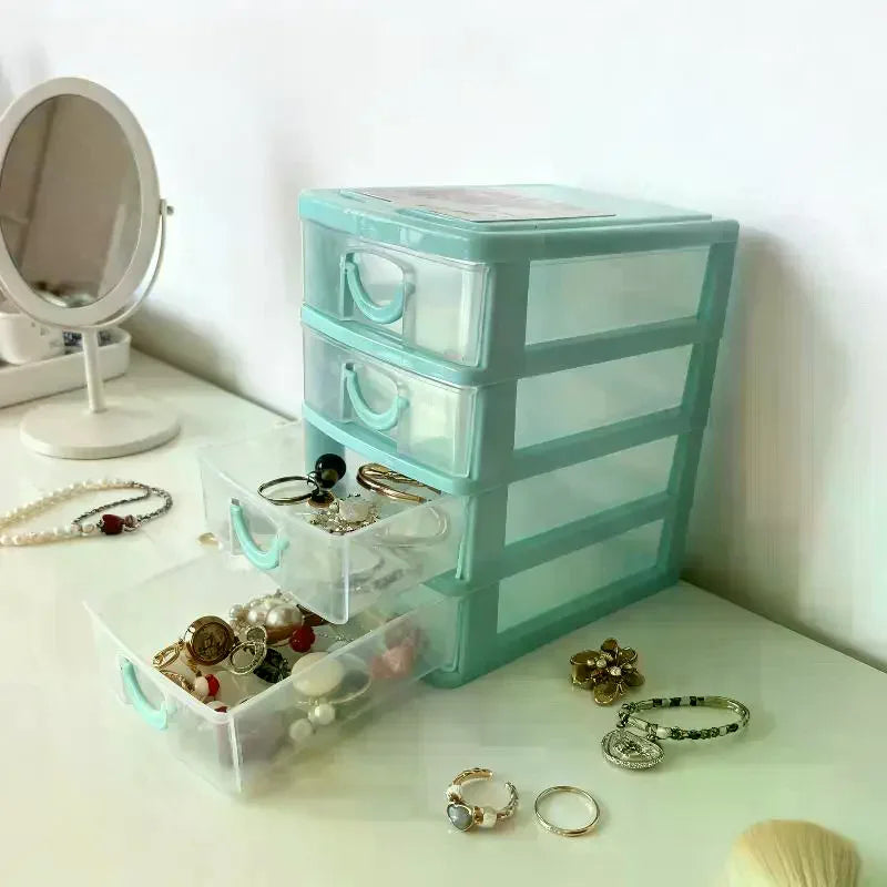 boîte bijoux transparente moderne noire blanche verte poignées tiroirs multifonctionnels