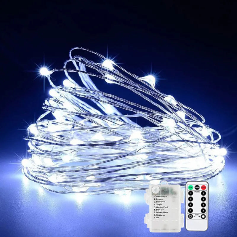 guirlande lumineuse led blanc chaud telecommande decoration noel mariage interieur