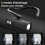 lampe frontale led rechargeable clip portable étanche modes 10w léger moderne