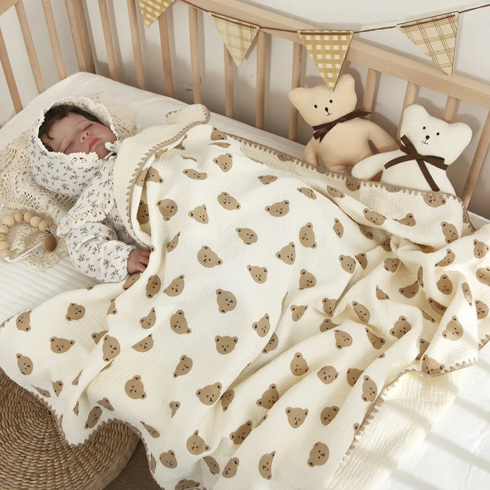 couverture bébé rayures pois animaux beige simple douce bébé ans