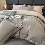 Détail housse de couette unie blanche 220x240 cm coton polyester