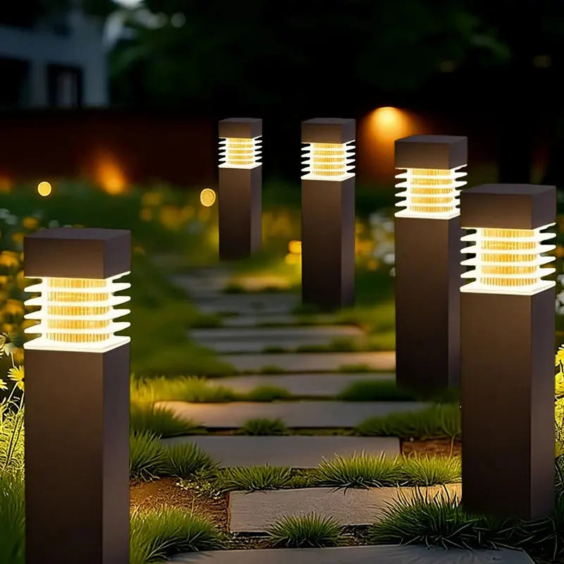 lampes solaires extérieures led modernes noires ip65 allée jardin étanches 249lm 2000lm
