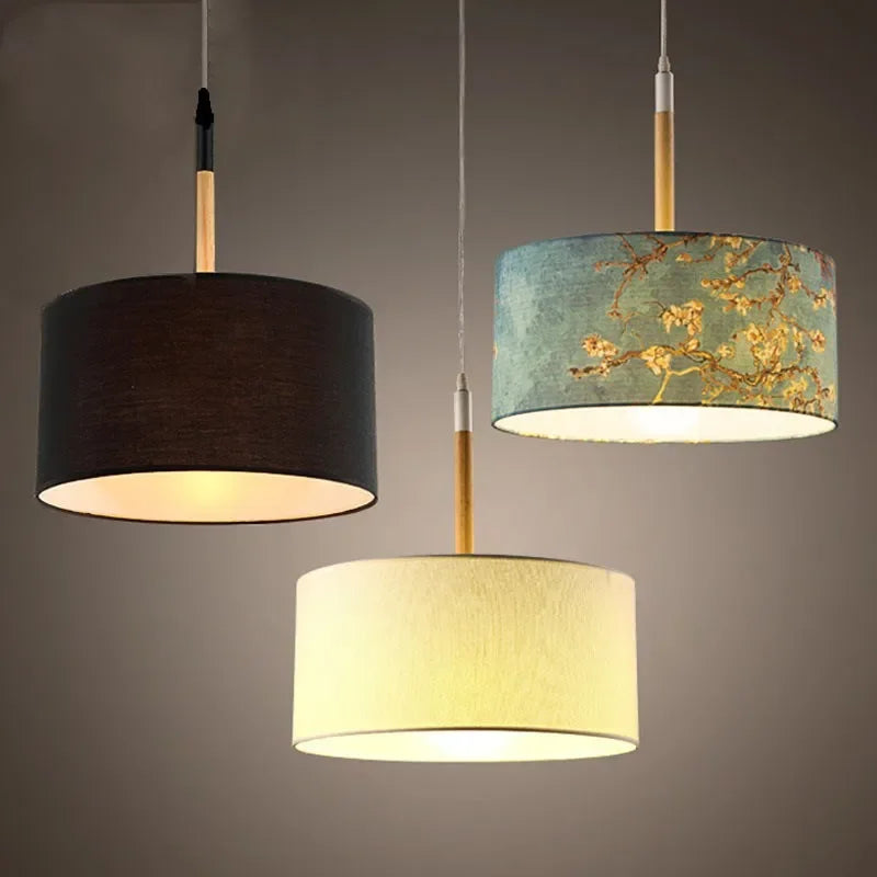 Suspension lumineuse moderne noir uni marron foncé bleu clair doré pince suspension chambre salon