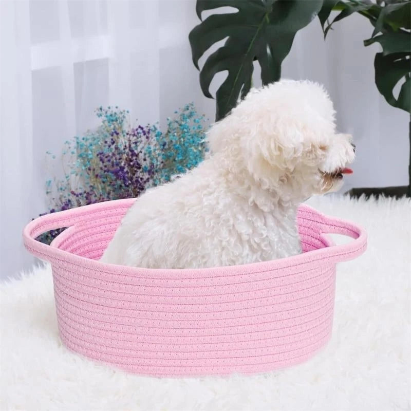panier ovale tissé moderne rose bleu gris jaune poignées transparent sac