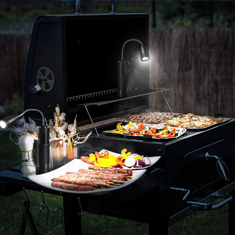 lampe torche flexible led super brillante base magnétique zoomable barbecue lecture travail