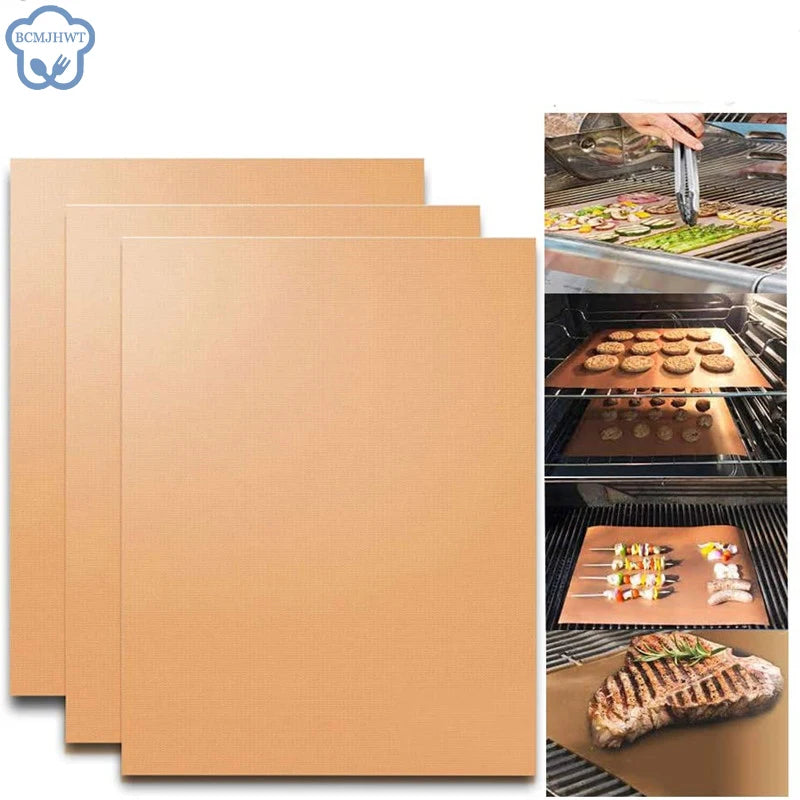 tapis cuisson réutilisable tissu fibre verre non stick 30x40cm beige marron utilitaire cuisine