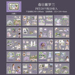 livre autocollants illustrations vintage fleurs papillons textes couleurs printemps jardin