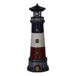 statue phare jardin énergie solaire bleu blanc rouge classique décoration balcon cour avant