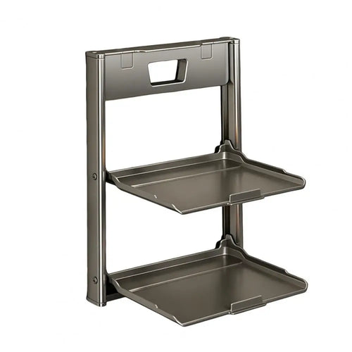 étagère murale bois acier ventouse rangement cuisine pliable empilable moderne salon gris métallisé