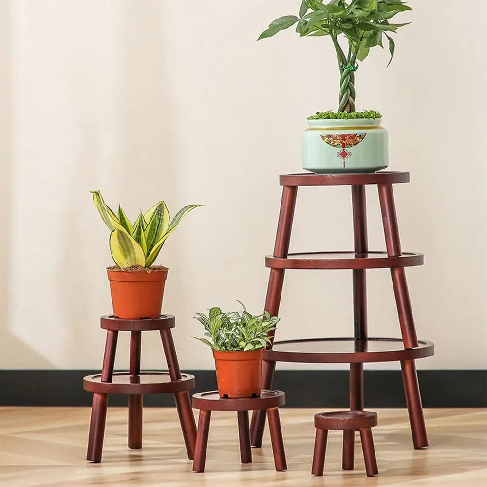 étagère plantes moderne marron foncé sans finition bois texturé maison