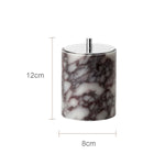 ensemble salle bain marbre moderne blanc gris rose distributeur savon pot brosse dents diffuseur