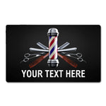 tapis sol antidérapant caoutchouc motif coiffeur ciseaux peignes noir moderneintérieurextérieur