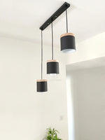 suspension lumineuse moderne minimaliste noir gris blanc matériaux aluminium éclairage led pendentif restaurant cuisine
