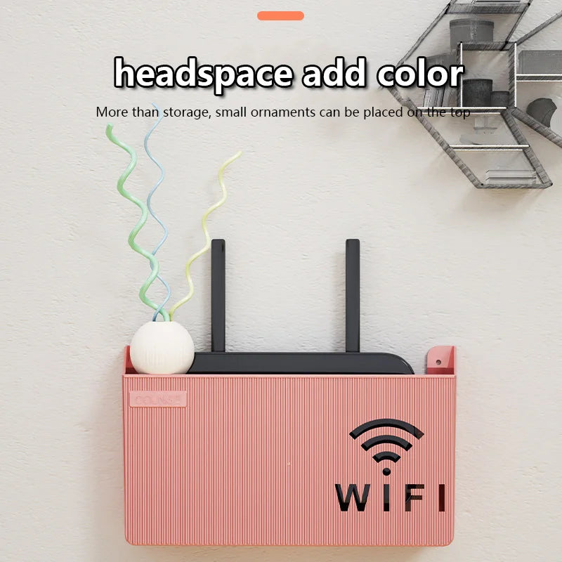 cache récepteur wifi gris rose moderne rayures horizontales clips latéraux minimaliste
