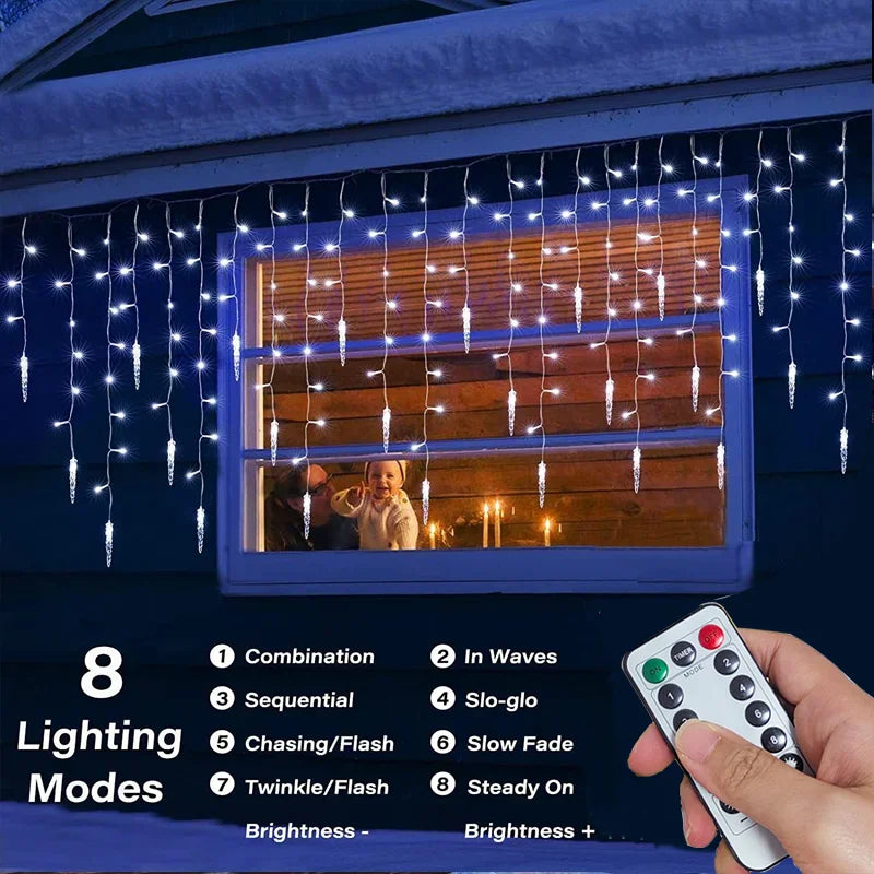 guirlande lumineuse led 162 diodes blanc chaud modes télécommande moderne opacité