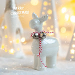 Décoration de Noël en céramique mate avec poudre scintillante