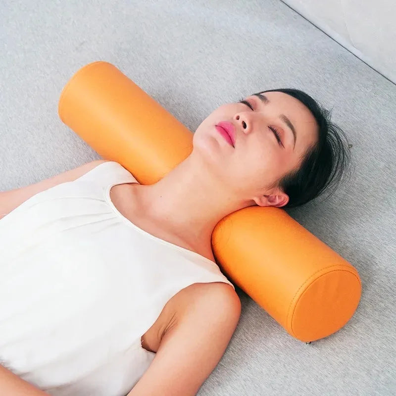 coussin cervical imperméable mousse pe orange solide moderne adultes 50cm 60cm