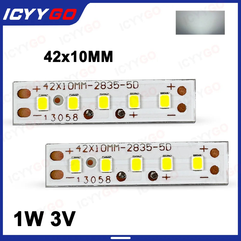bande led blanc moderne 42x10mm diodes smd2835 3v 300ma opaque sans fixation visible