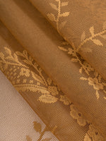 rideau floral semi transparent classique brodé fleurs beige clair salon décoration intérieure polyester
