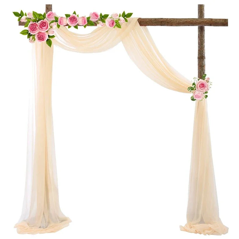 arche decorative mariage soie fleurs blanc rose classique romantique clips anniversaire baptême