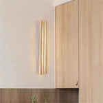 applique murale moderne bois doré ondulé fixée mur lumière blanc chaud