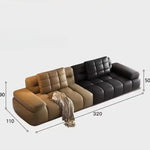 canapé d'angle cuir moderne forme marron noir salon grande capacité
