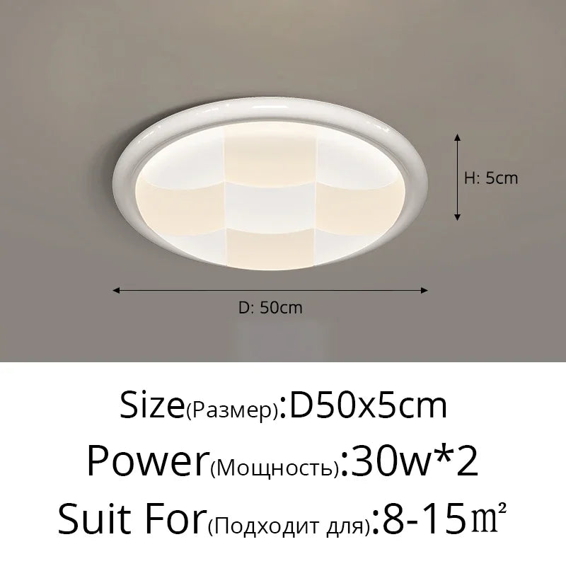 plafonnier led moderne blanc carreaux géométriques intérieur atmosphérique sans télécommande