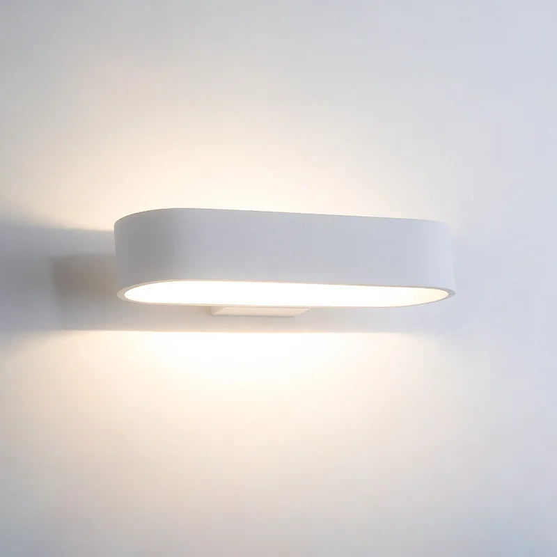 applique murale moderne led noir blanc aluminium éclairage chambre salon entrée fixée mur flux