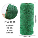 fil coton métallisé or argent rouge vert lustré brillant décoration festive bricolage emballage cadeau