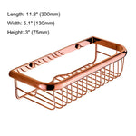 paniers salle bain rose doré filet métallique moderne