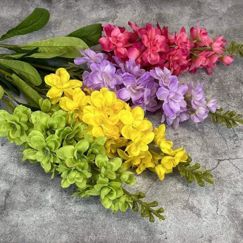 bouquet artificiel rose vert bleu jaune violet moderne minimaliste intérieur mariage anniversaire baby shower