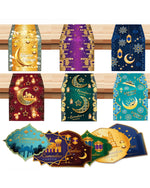 nappes chemins table motifs islamiques ramadan decoratives festives or bleu marine violet emeraude rouge