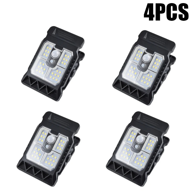 lampe poche led solaire clip noir moderne autoéclairante campingextérieur