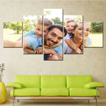 toile mur moderne impressions famille photos couleur variée cadre bois optionnel