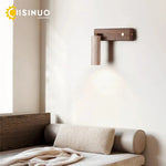 lampe murale moderne pierre bois texture granulée interrupteur bouton éclairage quotidien chambre salon decoration