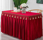 jupe table velours rouge blanc vert foncé gris violet classique réutilisable maison mariage banquet