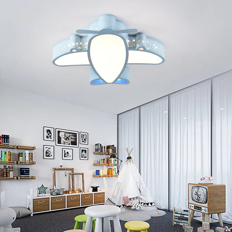 lampe moderne avion étoiles bleu blanc enfant chambre salon