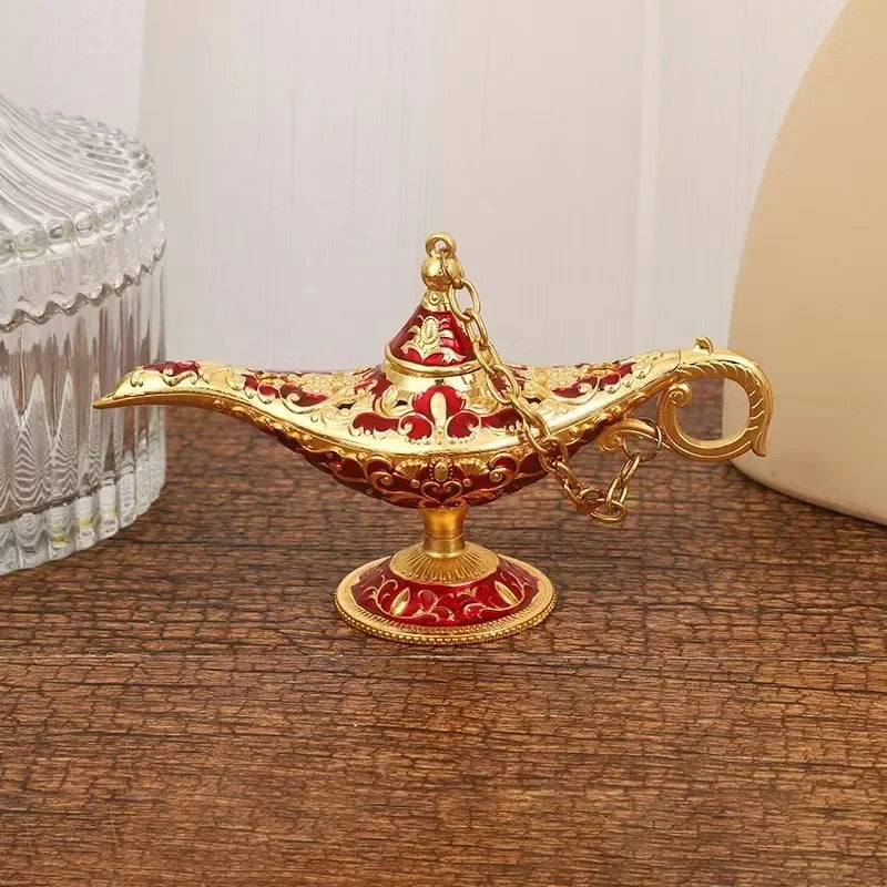 lampe huile ornementale artisanale métal durable décoration vintage table chambre orcement