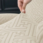 housses fauteuil inclinable jacquard beige motif géométrique moderne fixation pièces polyestère lavable automne hiver