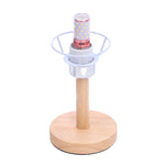 support lampe blanc moderne base bois lampe led