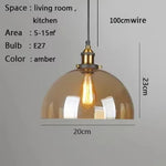 suspension lumineuse industrielle vintage transparente ampoule filament dorée câble suspendu chambre salon