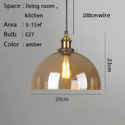 suspension lumineuse industrielle vintage transparente ampoule filament dorée câble suspendu chambre salon